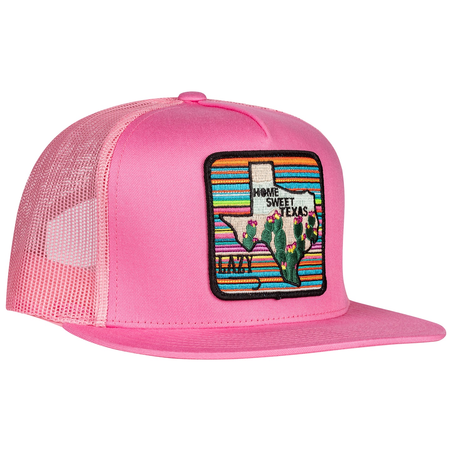 Lazy J Ranch Pink Home Sweet Texas Classic Five Panel Trucker Hat-pink4hst