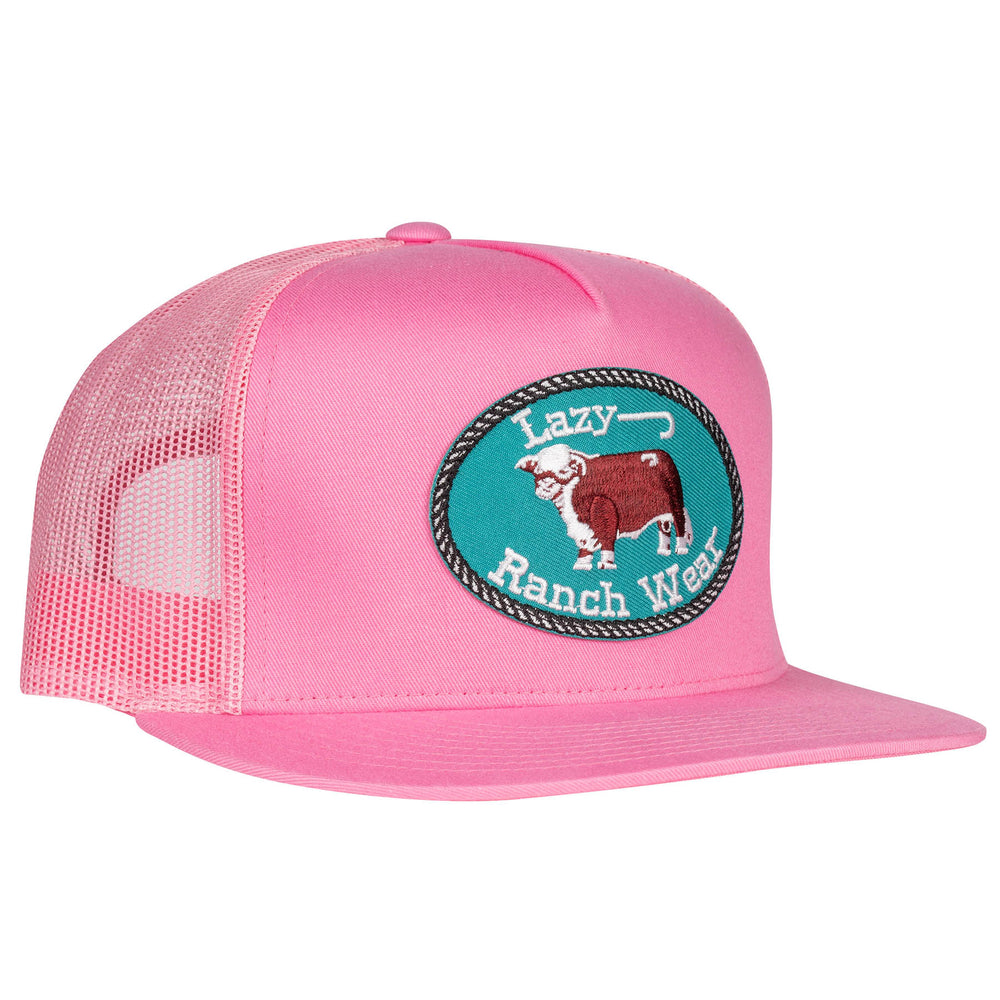 Lazy J Ranch Pink Original Patch Classic Five Panel Trucker Hat