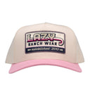 Lazy J Cream & Pink Rose Stone Vintage Five Panel Hat