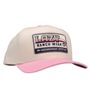Lazy J Cream & Pink Rose Stone Vintage Five Panel Hat