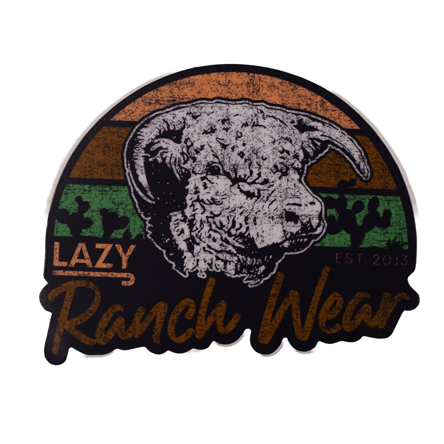 Lazy J Ranch Wear Prickly Pear Cactus Hereford Sticker-PRICKLYPEARCACTUSSTICK