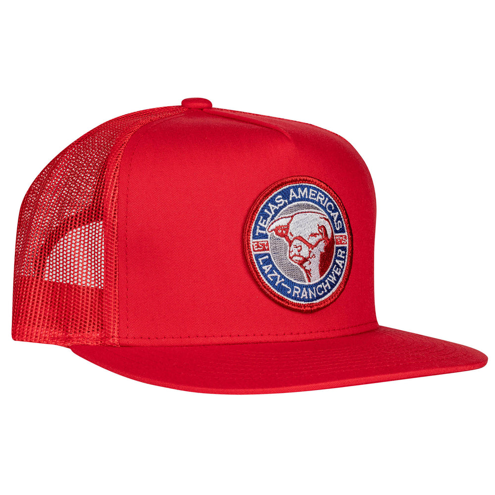 
                      
                        Lazy J Ranch Red Tejas Classic Five Panel Trucker Hat
                      
                    