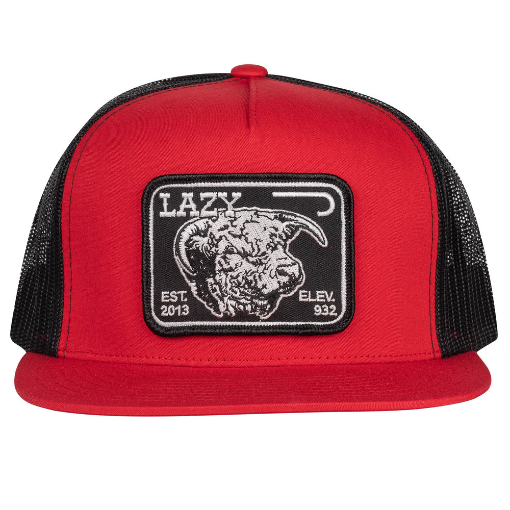 
                      
                        Lazy J Ranch Red & Black Elevation Classic Five Panel Trucker Hat
                      
                    