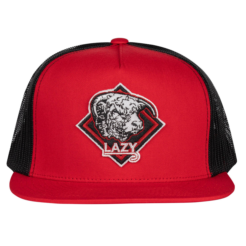 
                  
                    Lazy J Ranch Red & Black Diamond Hereford Classic Five Panel Trucker Hat-REDBLK4RDIA
                  
                