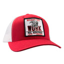 Lazy J Ranch Red & White Mid Profile Trucker Hat - Multiple Patches-REDWHT1-BTW
