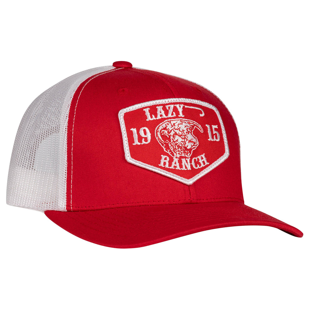 Lazy J Ranch Red & White Red Ranch Mid Profile Trucker Hat