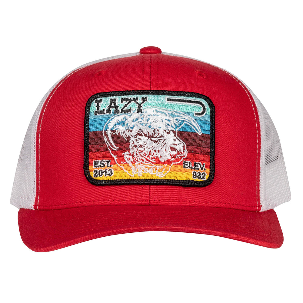 
                      
                        Lazy J Ranch Red & White Serape Elevation Mid Profile Trucker Hat
                      
                    