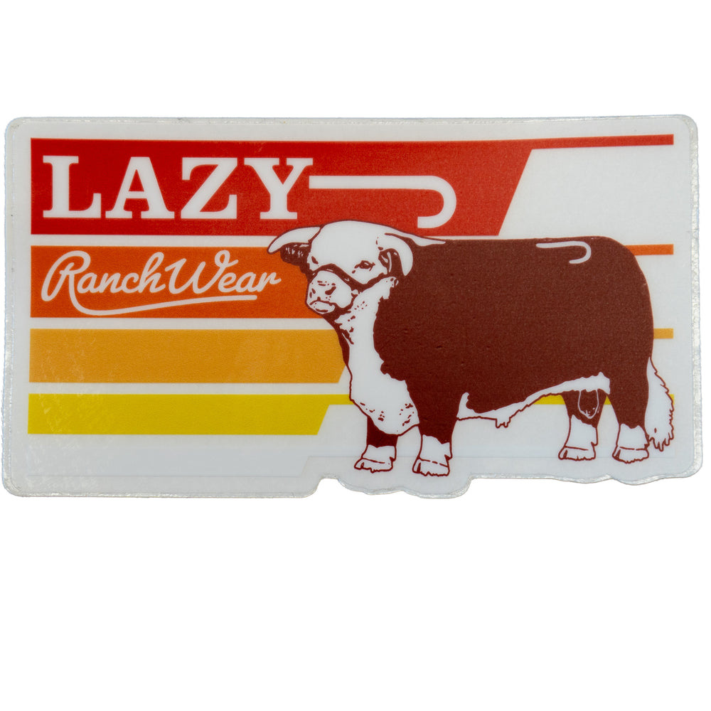 Lazy J Ranch Wear Retro Hereford Sticker-RETROSTK