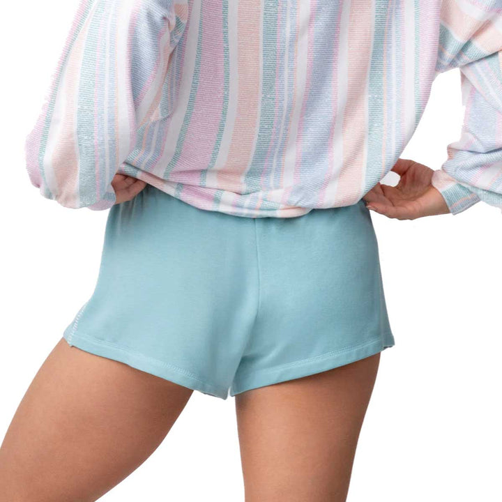 PJ Salvage Women's Baja Babe Striped Pajama Shorts - Canal Green