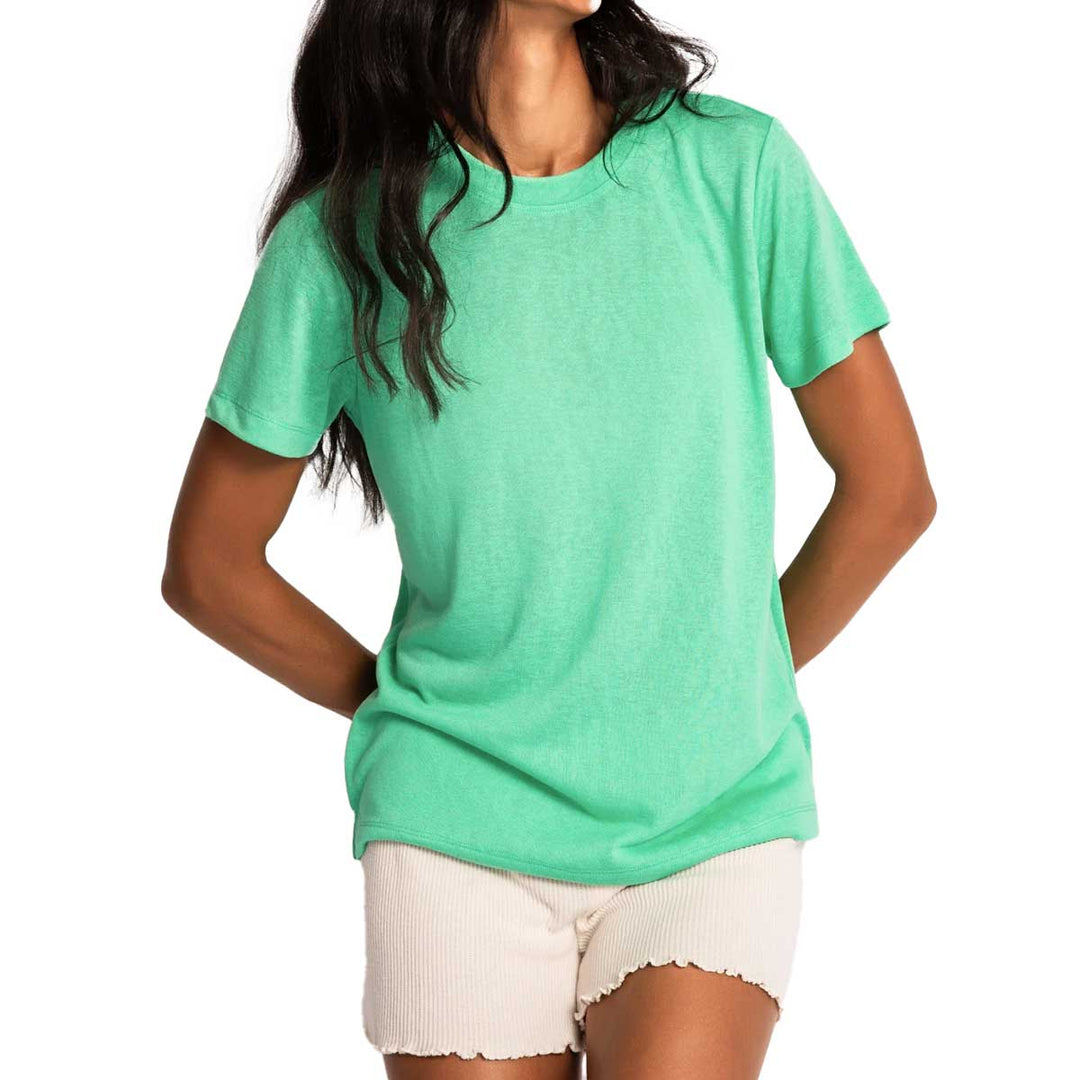 PJ Salvage Women's Back To Basics Short Sleeve Pajama Top - Green Flare