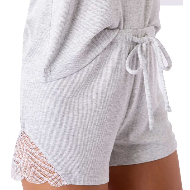 PJ Salvage Women's Lacey Basics Pajama Shorts - Cloud