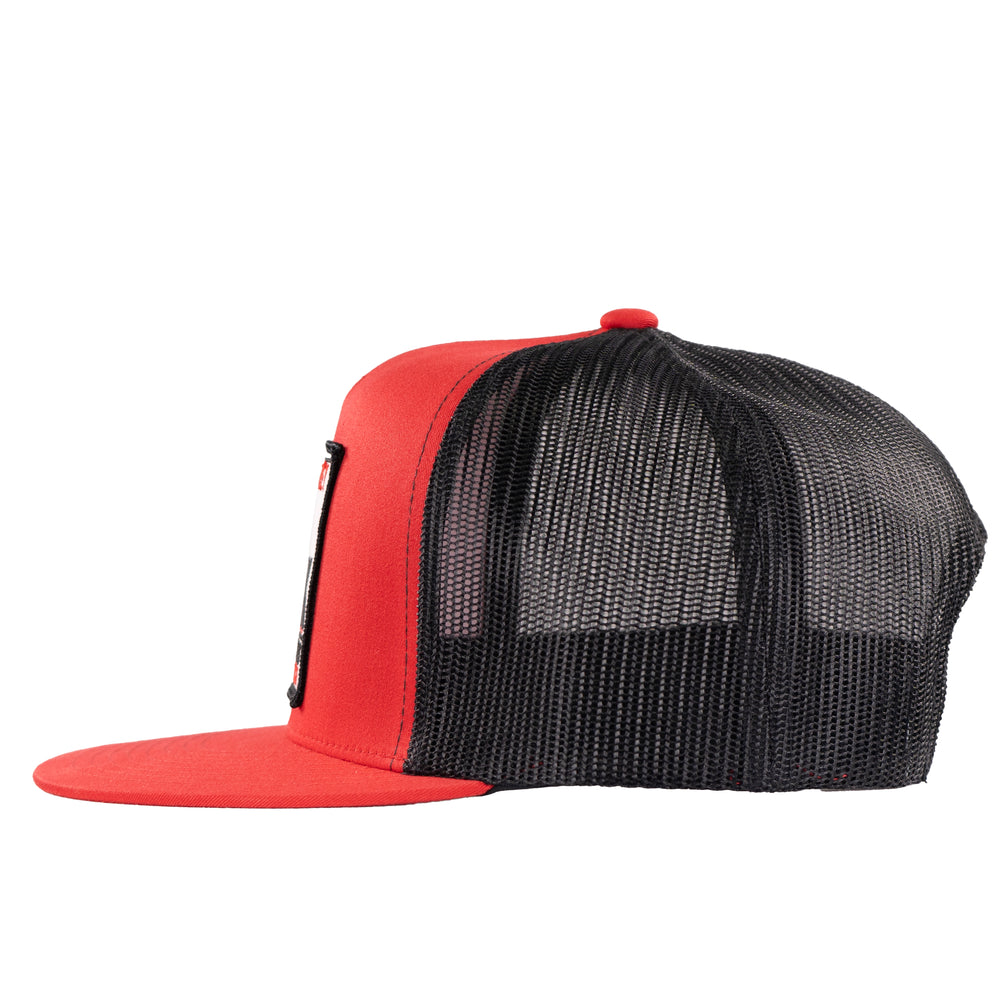 
                      
                        Lazy J Ranch Red & Black Because They Work Classic Five Panel Trucker Hat-High Profile-REDBLK4-BTW-WHT
                      
                    