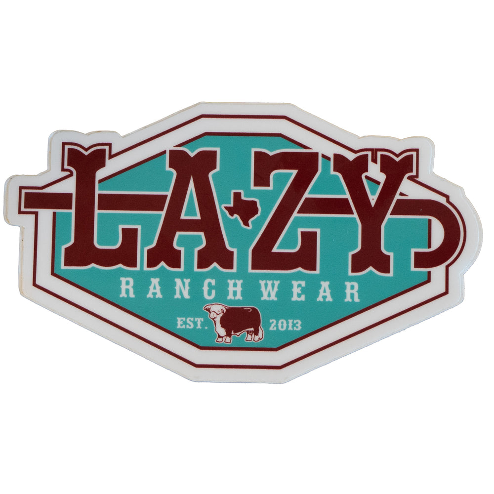 Lazy J Ranch Wear Wide Diamond Shield Sticker-SHIELDSTICKER