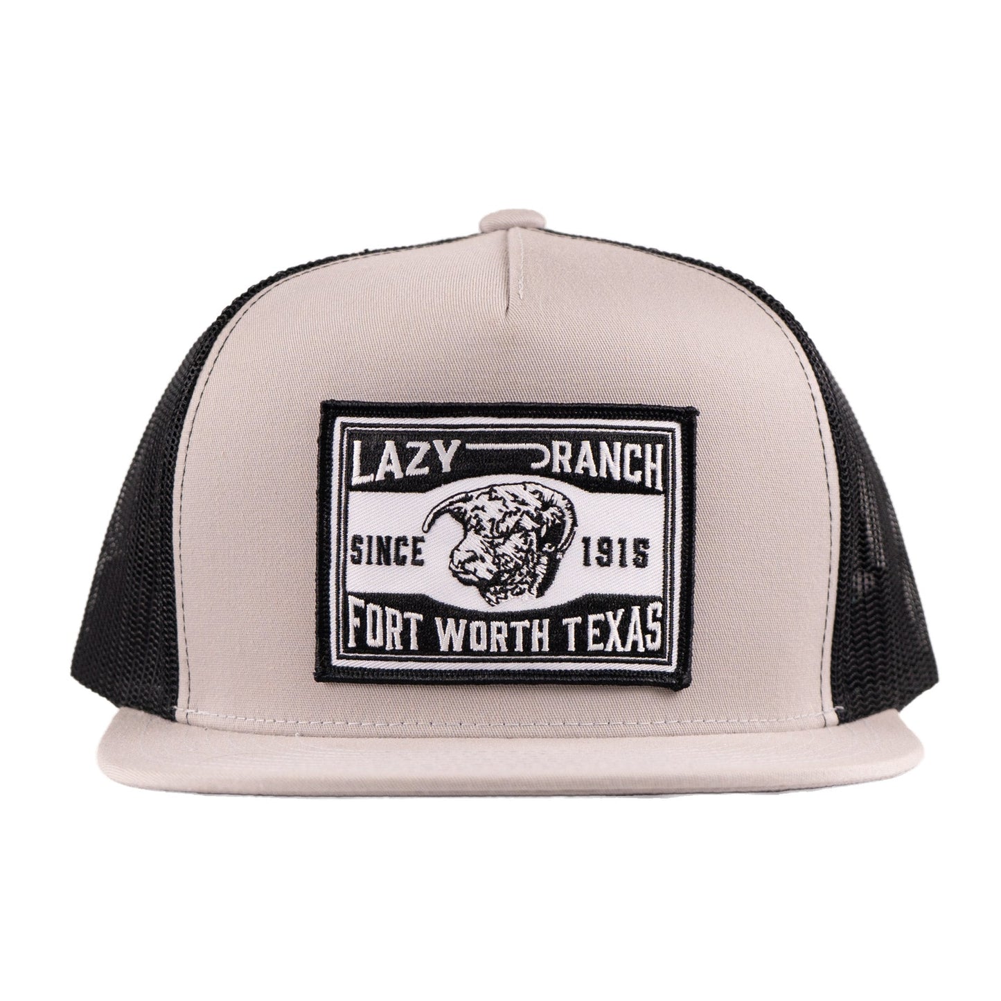 Lazy J Ranch Silver Grey & Black Fort Worth Classic Rope Trucker Hat-Lazy J Ranch Wear