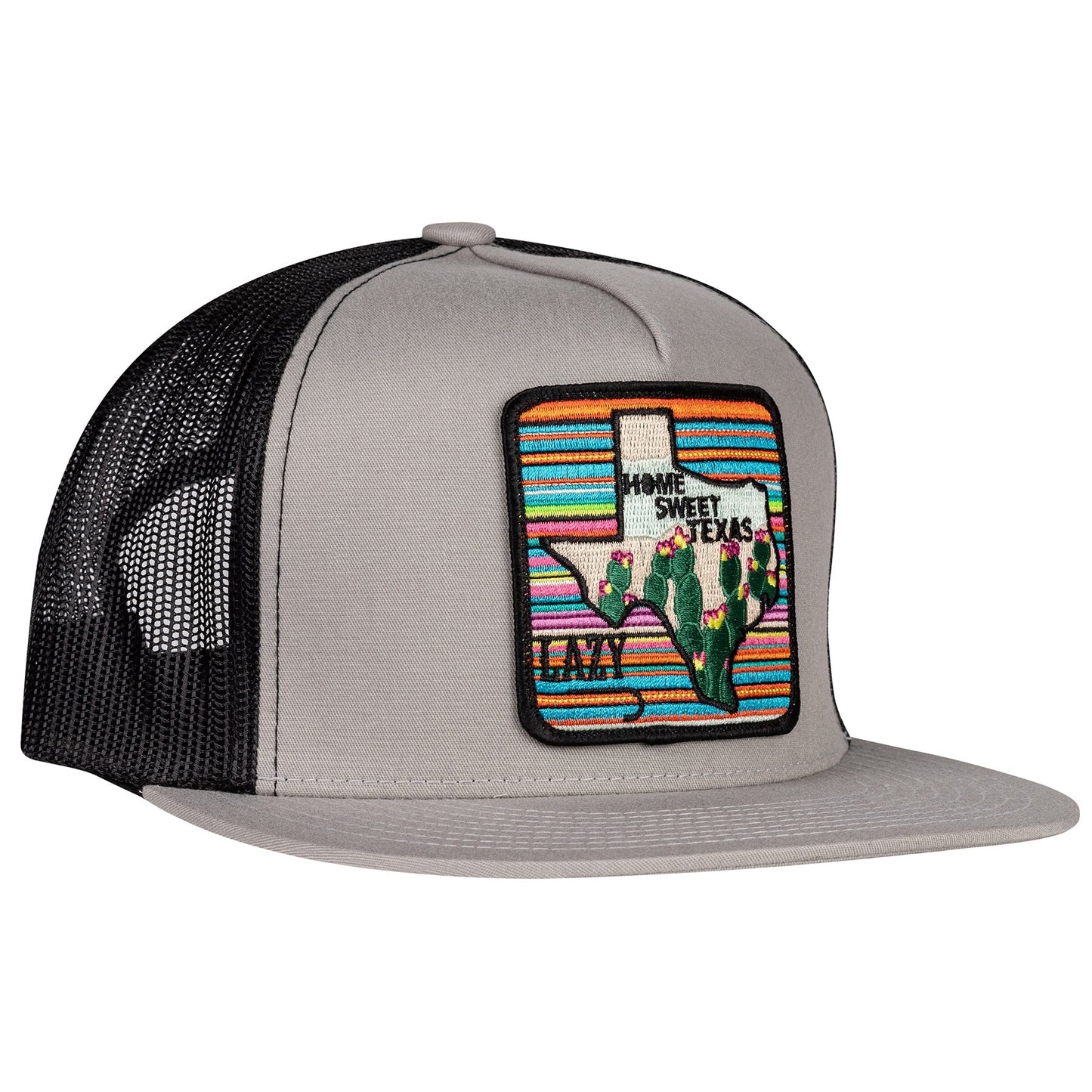 Lazy J Ranch Silver Grey & Black Home Sweet Texas Classic Five Panel Trucker Hat-Lazy J Ranch Wear