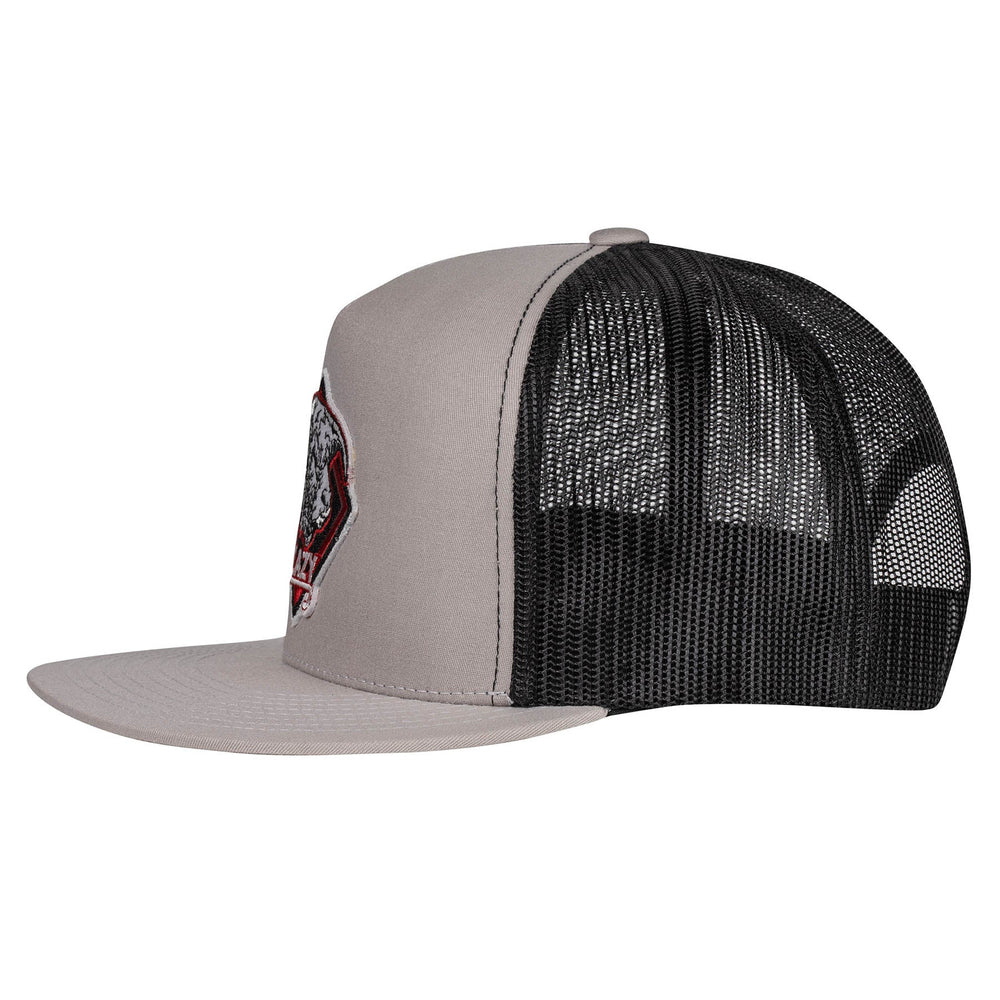 
                  
                    Lazy J Ranch Silver Grey & Black Red Diamond Hereford Classic Five Panel Trucker Hat-Lazy J Ranch Wear
                  
                