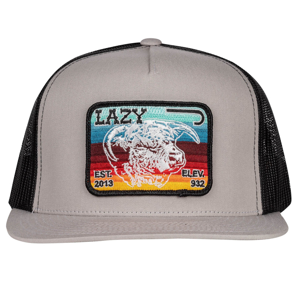 
                  
                    Lazy J Ranch Silver Grey & Black Serape Elevation Classic Five Panel Trucker Hat-Lazy J Ranch Wear
                  
                