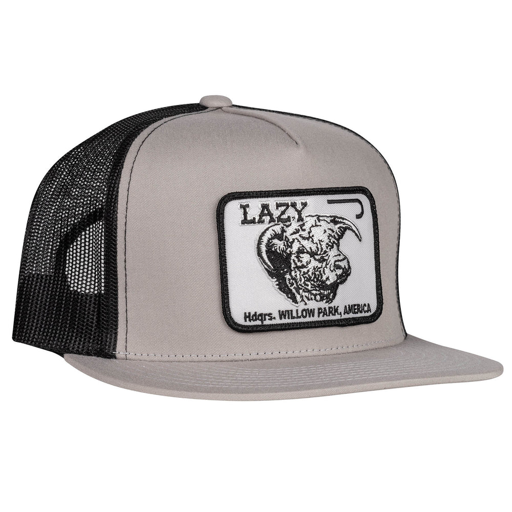 
                  
                    Lazy J Ranch Silver Grey & Black Willow Cattle Headquarters Classic Five Panel Trucker Hat-SILBLK4WILL
                  
                