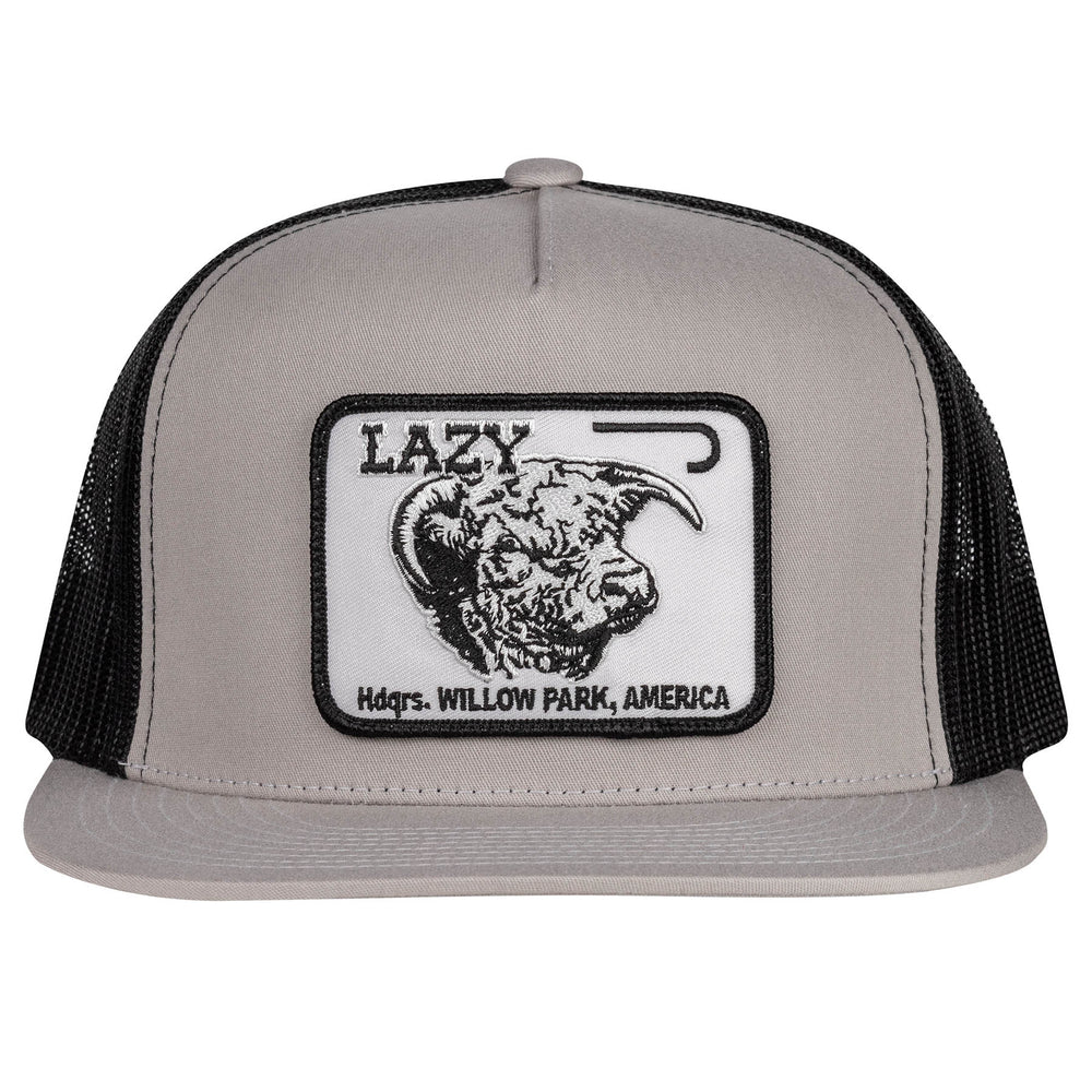 
                  
                    Lazy J Ranch Silver Grey & Black Willow Cattle Headquarters Classic Five Panel Trucker Hat-SILBLK4WILL
                  
                