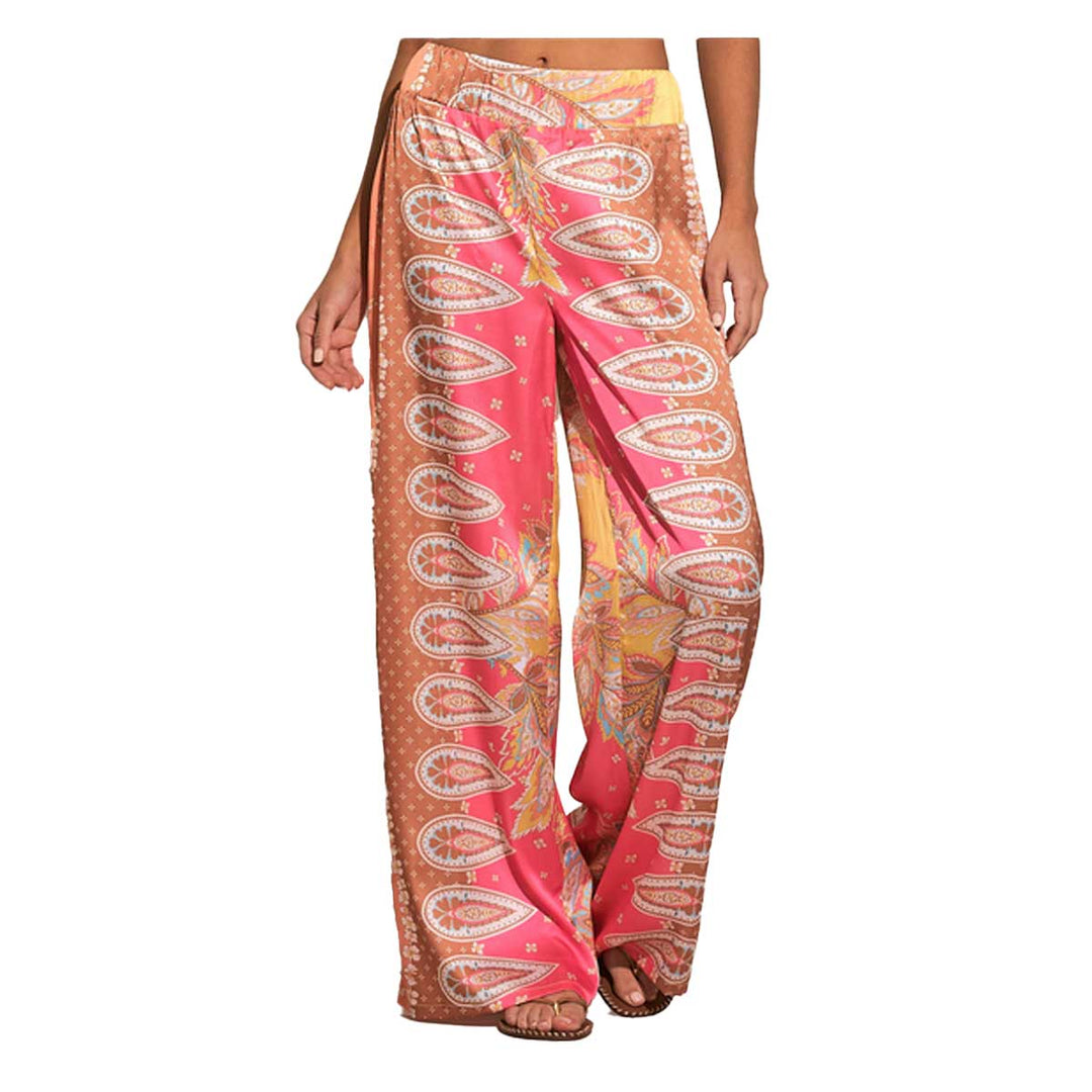 Elan Women's Elastic Waist Pants - Bali Pink