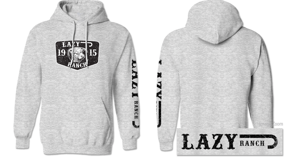 
                      
                        Lazy J Ranch Black Ranch Logo Pullover Hoodie - Ash Grey-Hoodies-
                      
                    