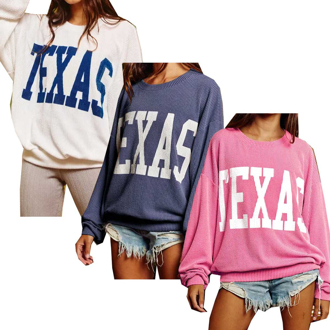 Bucket List Women's Texas Comfy Graphic Sweatshirt