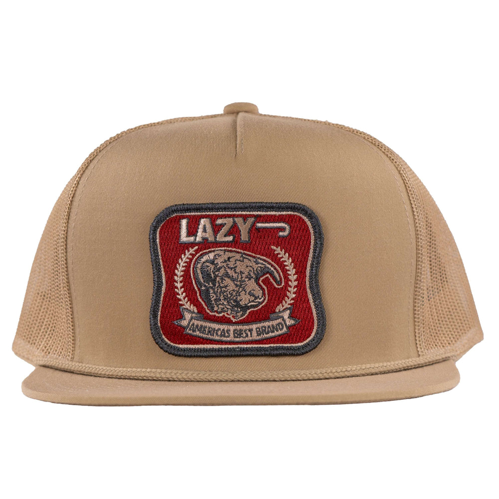 
                  
                    Lazy J Ranch Tan Red America's Best Patch Classic Rope Trucker Hat-Lazy J Ranch Wear
                  
                