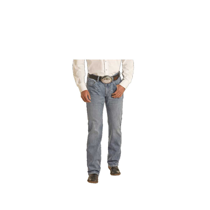 Rock & Roll Cowboy Men's V46 Pistol Stackable Bootcut Jeans - Light Wash