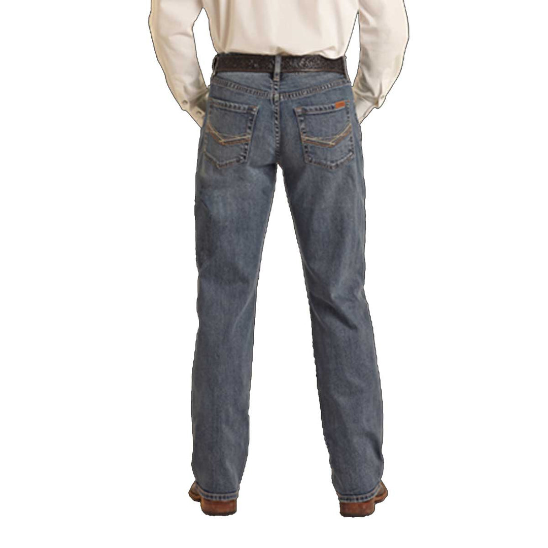 Rock & Roll Cowboy Men's Vintage '46 Relaxed Fit Stackable Bootcut Jeans - Medium Vintage