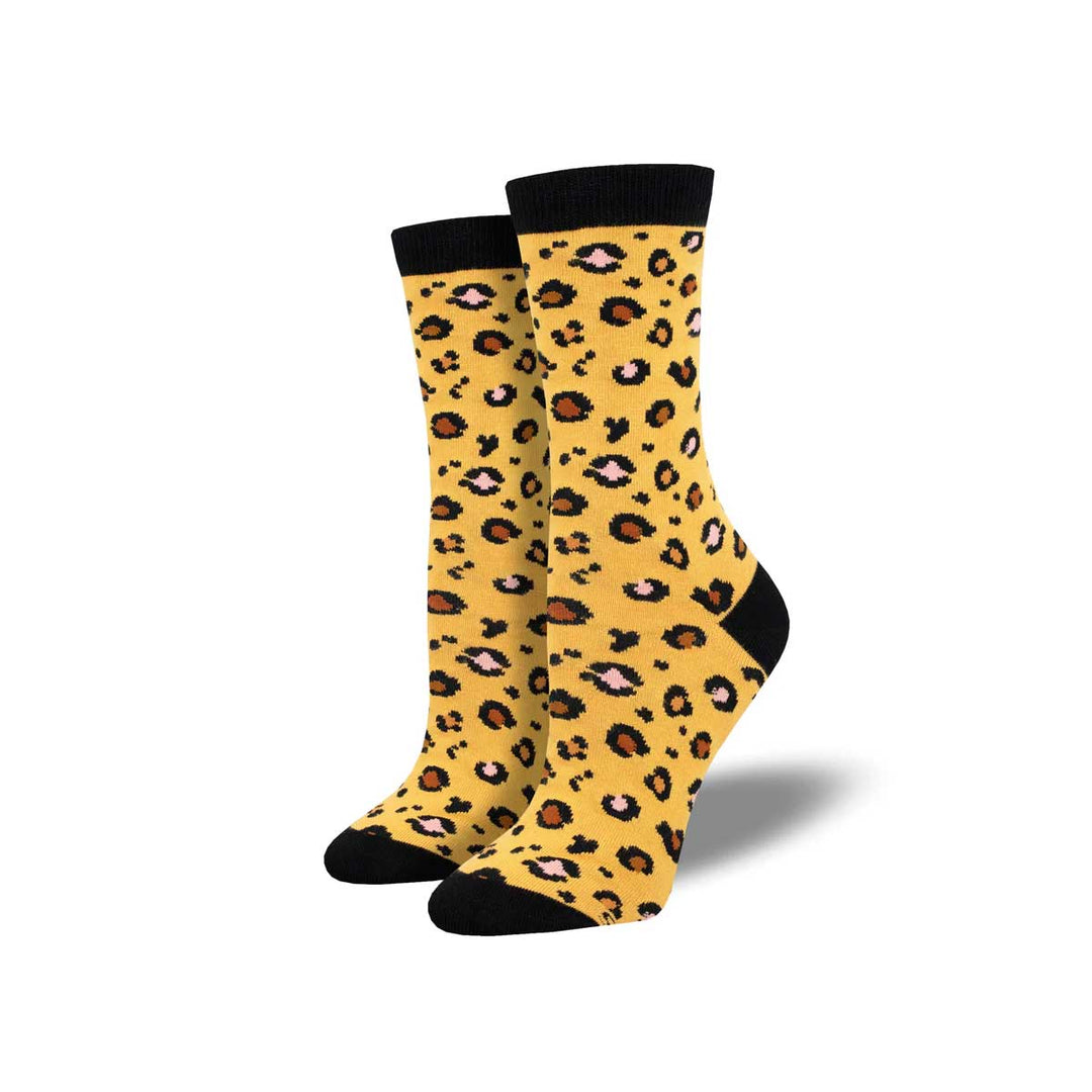 Socksmith Women's Bamboo Leopard Print Socks - Gold