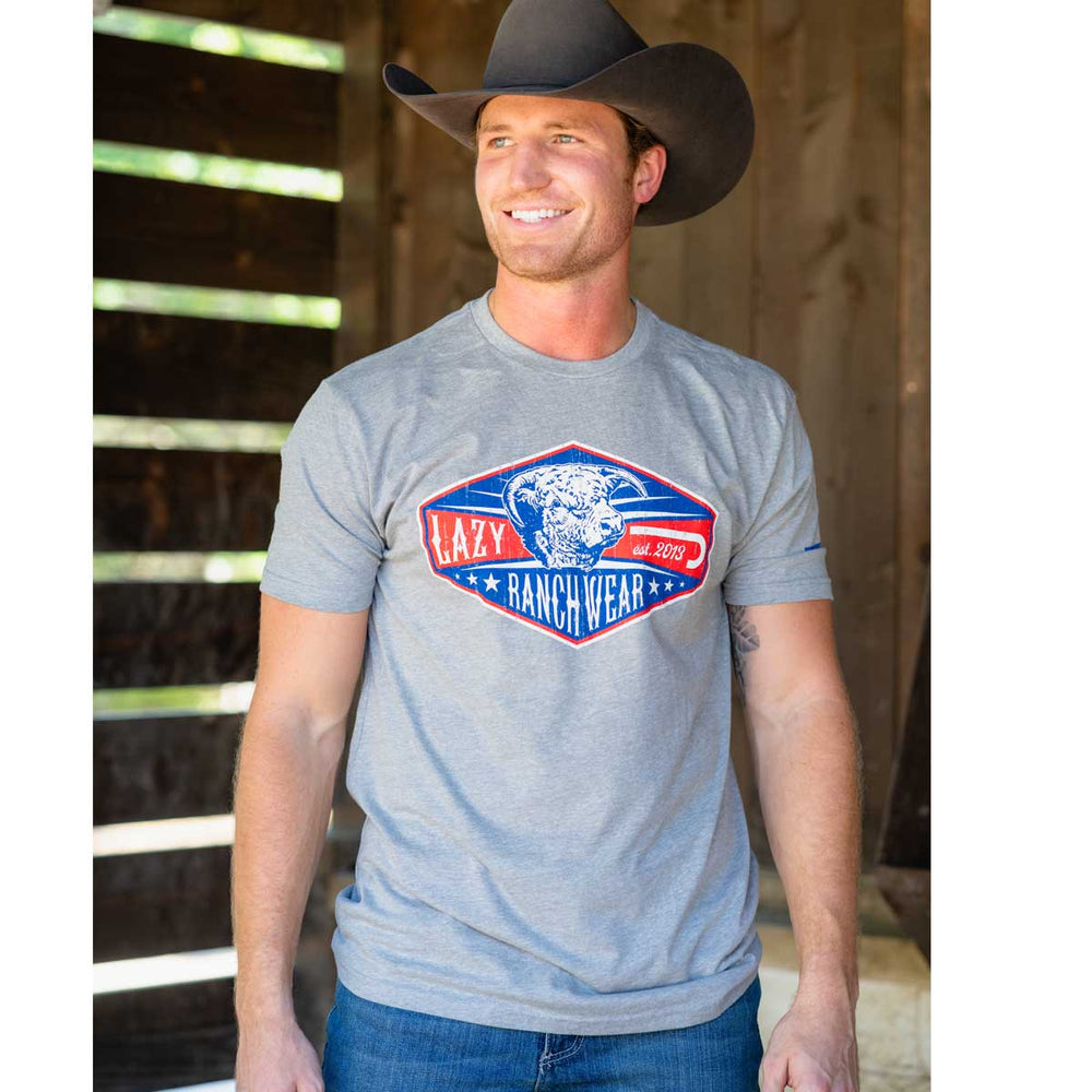 
                      
                        Lazy J Ranch Diamond Hereford Short Sleeve Dark Heather Grey T-Shirt
                      
                    