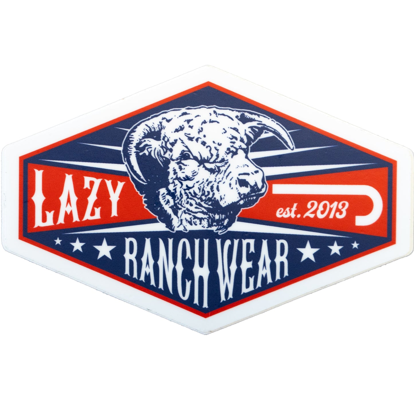 Lazy J Ranch Wear Wide Diamond Hereford Sticker