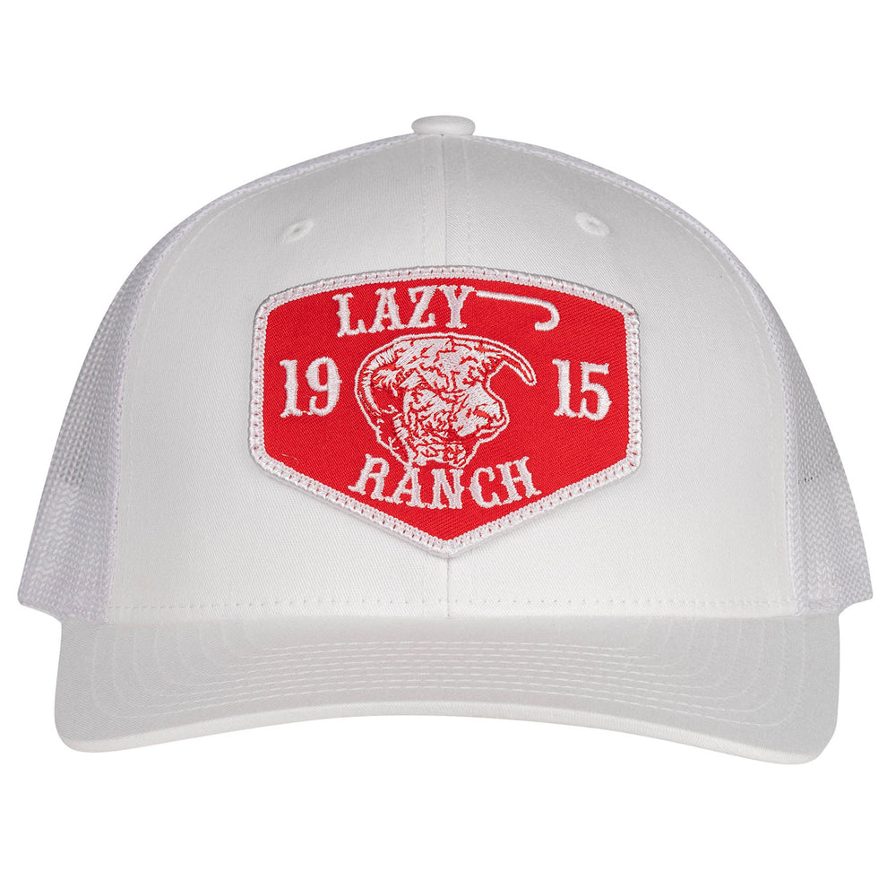 
                  
                    Lazy J Ranch White Red Ranch Mid Profile Trucker Hat-WHITE3RR
                  
                