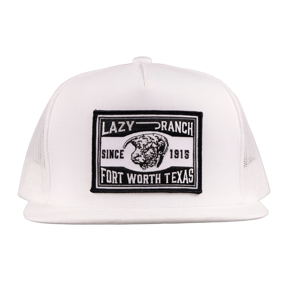 Lazy J Ranch White Fort Worth Classic Rope Trucker Hat-Lazy J Ranch Wear