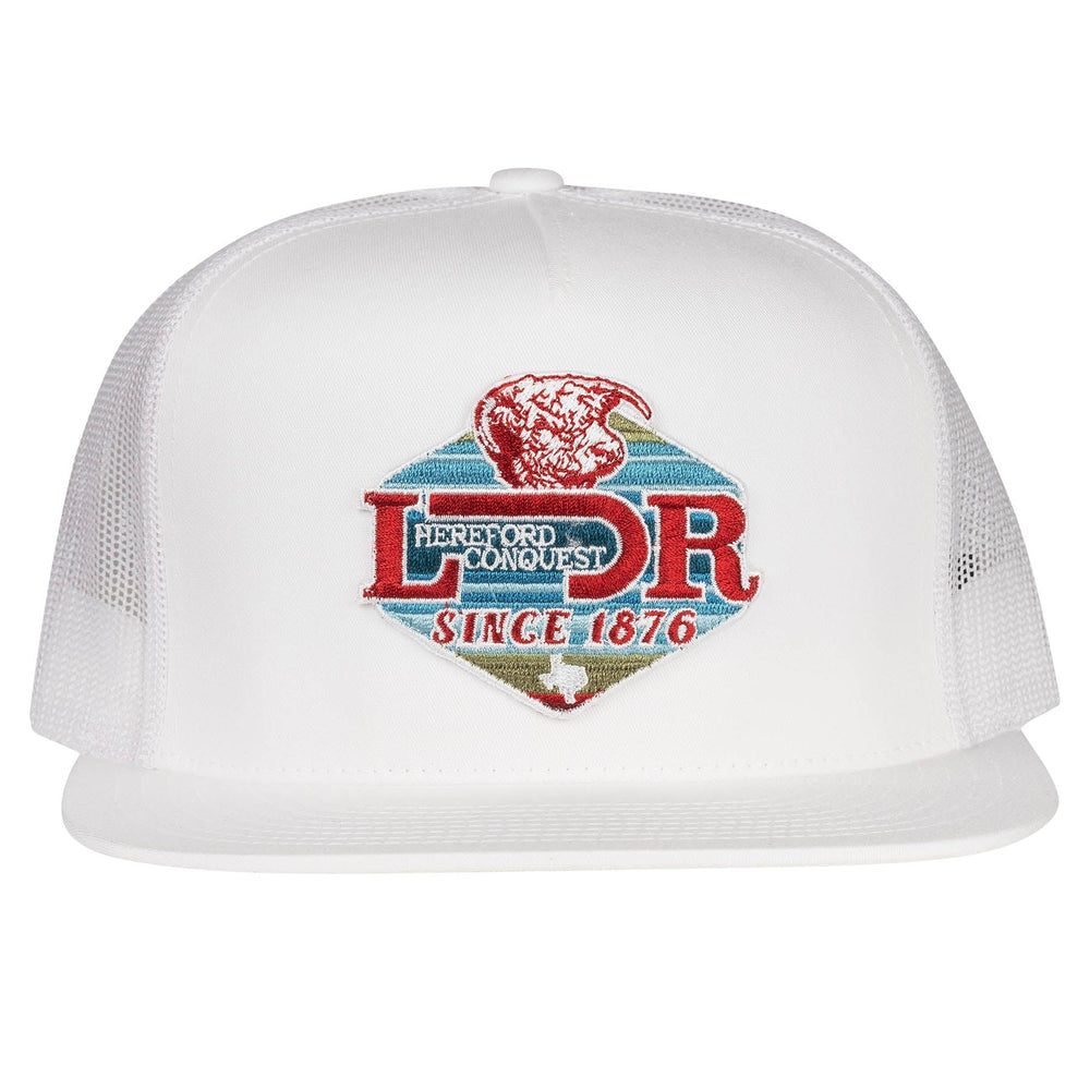 
                  
                    Lazy J Ranch White Conquest Classic Five Panel Trucker Hat-Lazy J Ranch Wear
                  
                