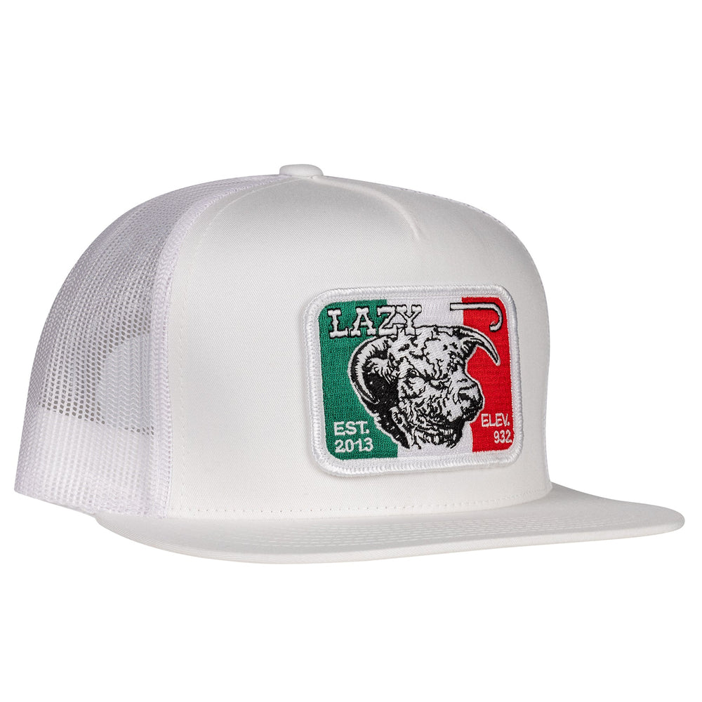 Lazy J Ranch Wear White Mexico Elevation Classic Five Panel Trucker Hat-WHITE4MELEV