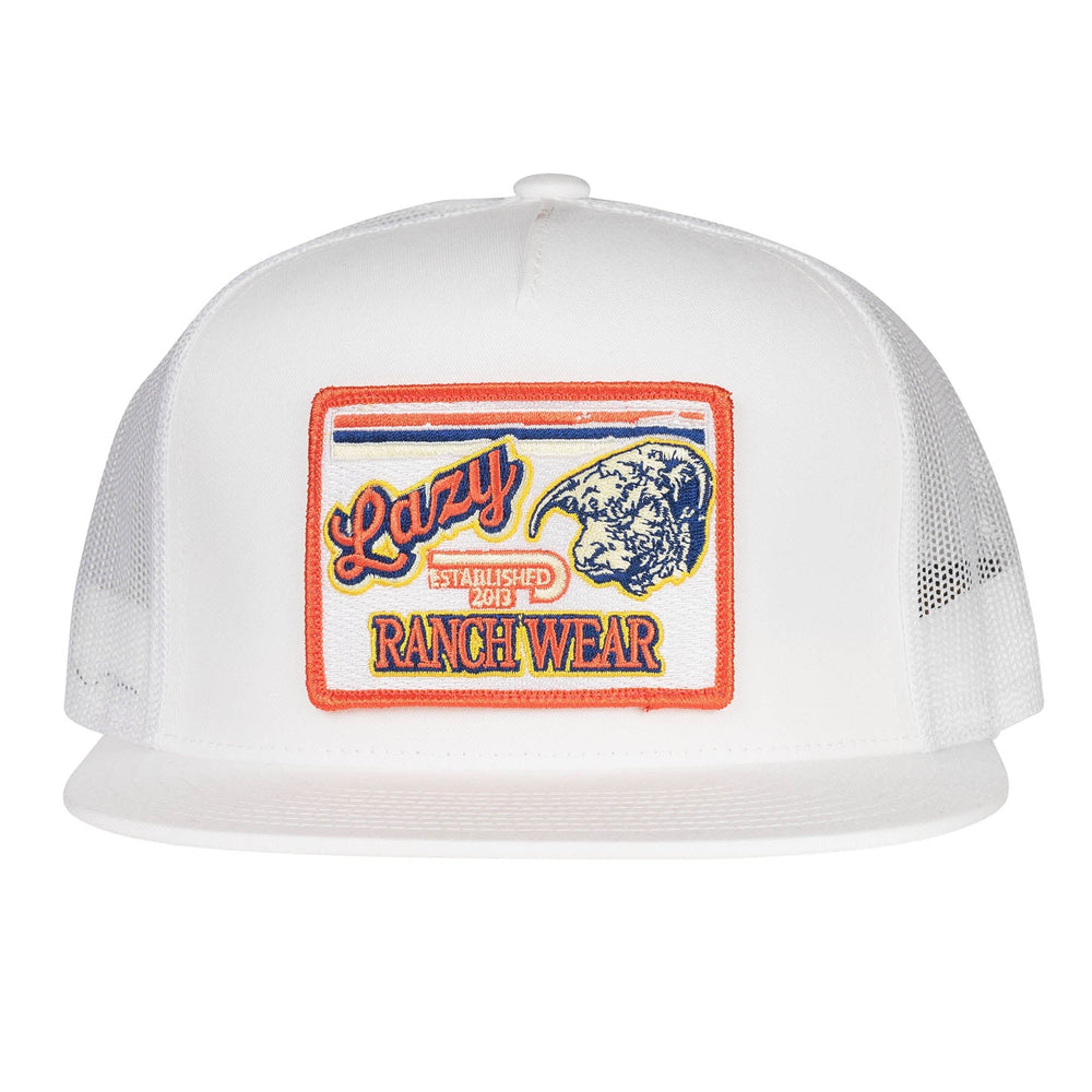
                  
                    Lazy J Ranch White Retro Hereford Classic Five Panel Trucker Hat-Lazy J Ranch Wear
                  
                