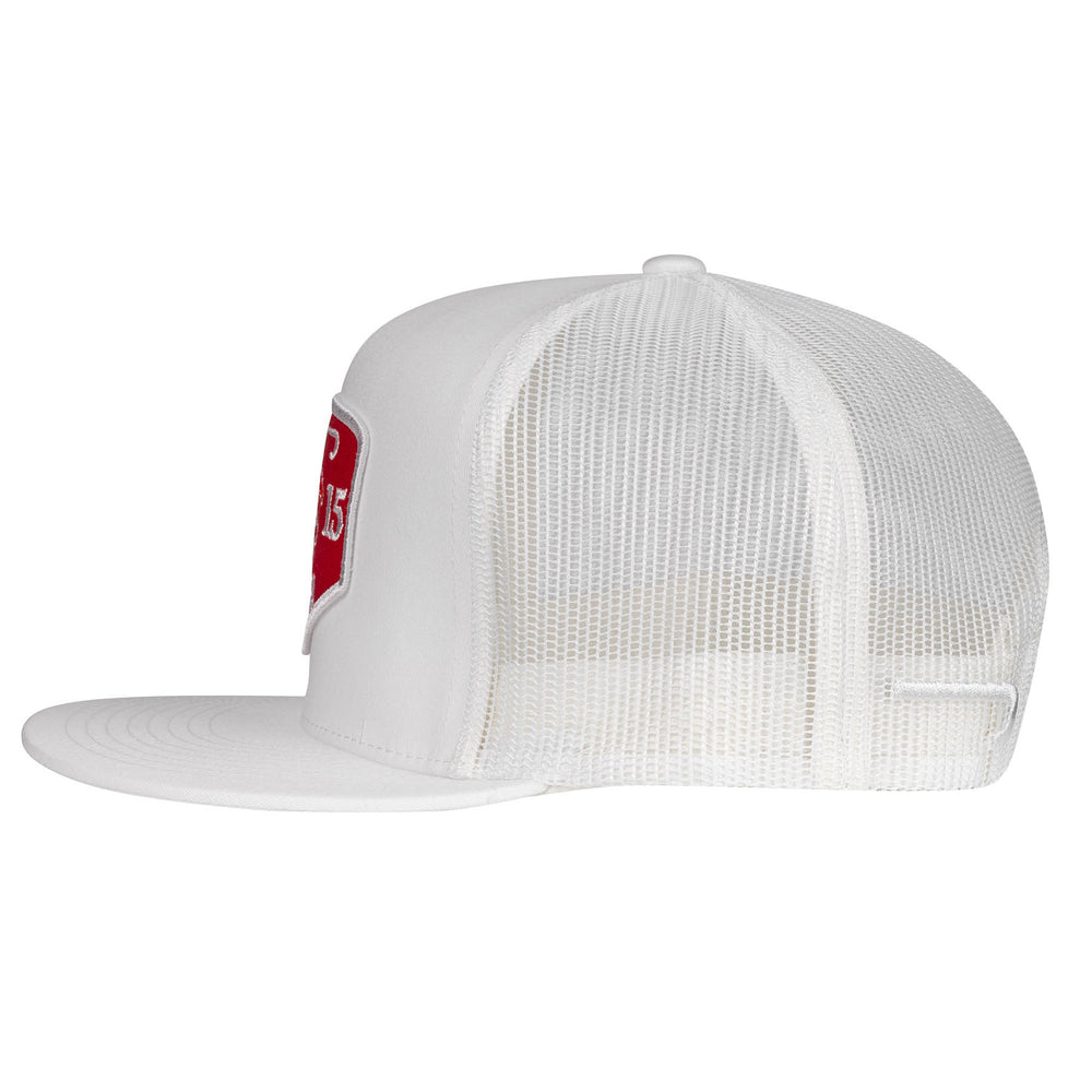 
                      
                        Lazy J Ranch White Red Ranch Classic Five Panel Trucker Hat
                      
                    