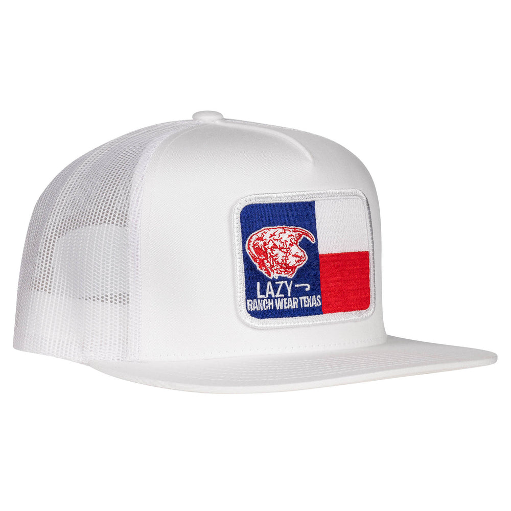 Lazy J Ranch White Texas Elevation Classic Five Panel Trucker Hat