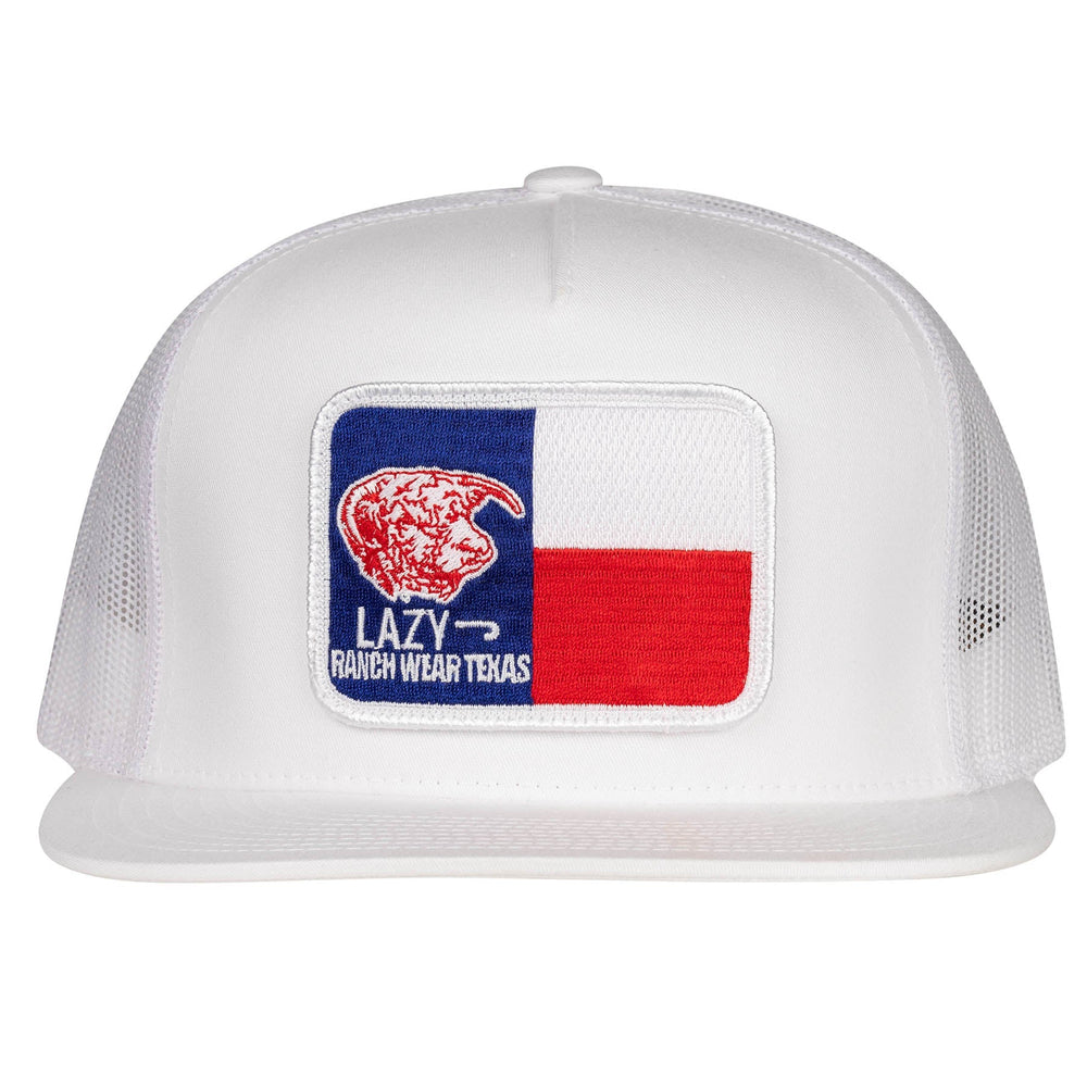 
                  
                    Lazy J Ranch White Texas Elevation Classic Five Panel Trucker Hat-Lazy J Ranch Wear
                  
                