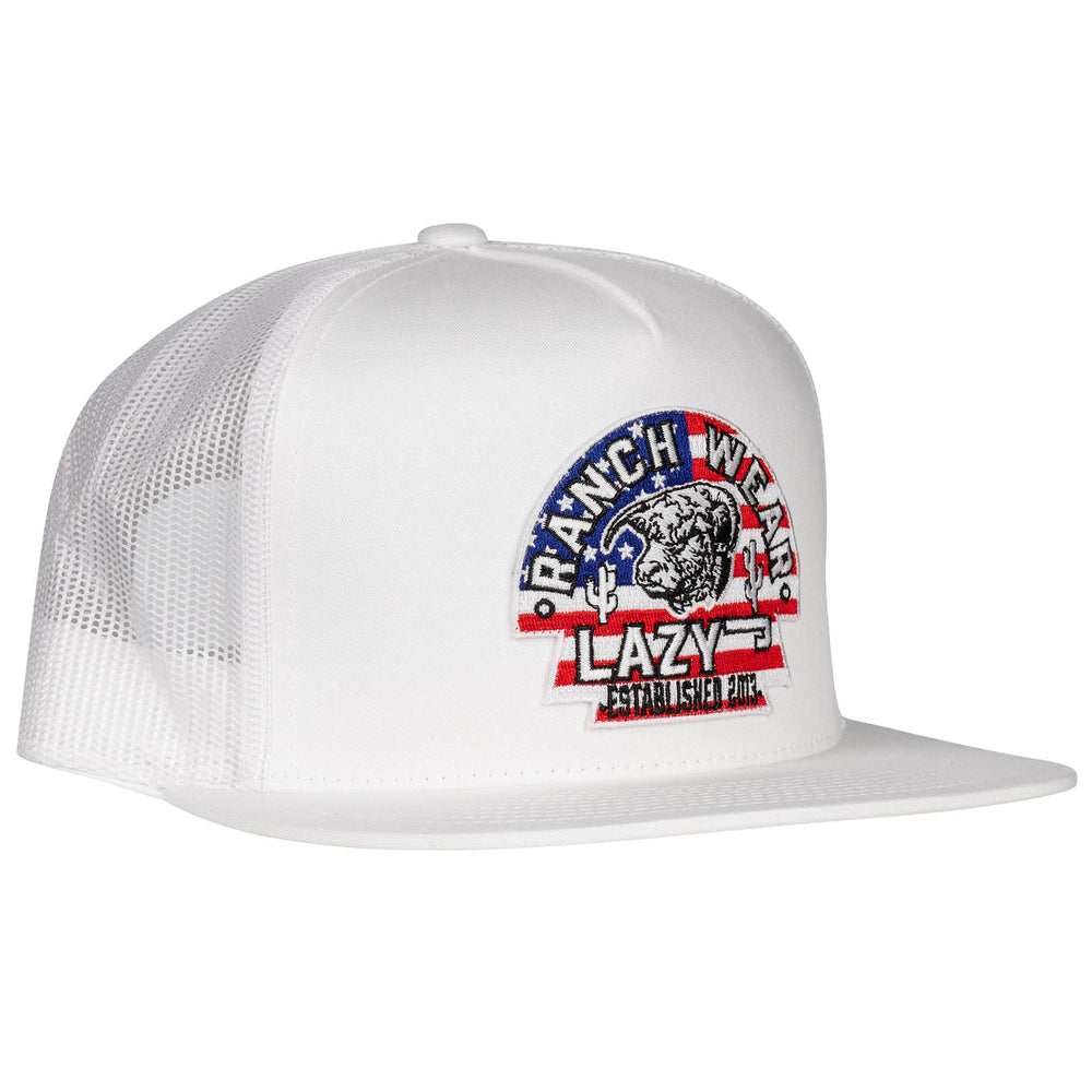 
                  
                    Lazy J Ranch White USA Arrowhead Classic Five Panel Trucker Hat-WHITE4USA
                  
                