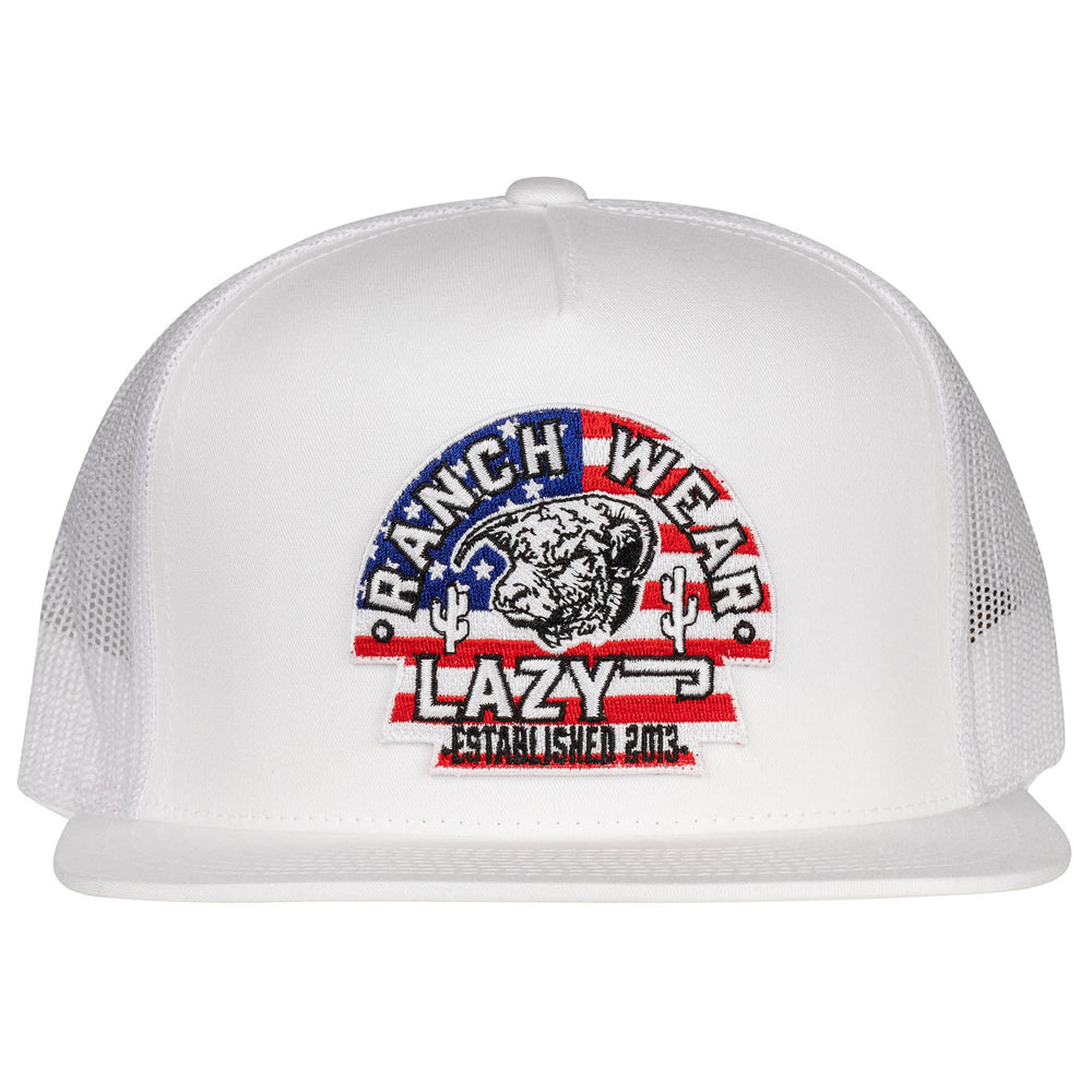 
                      
                        Lazy J Ranch White USA Arrowhead Classic Five Panel Trucker Hat
                      
                    