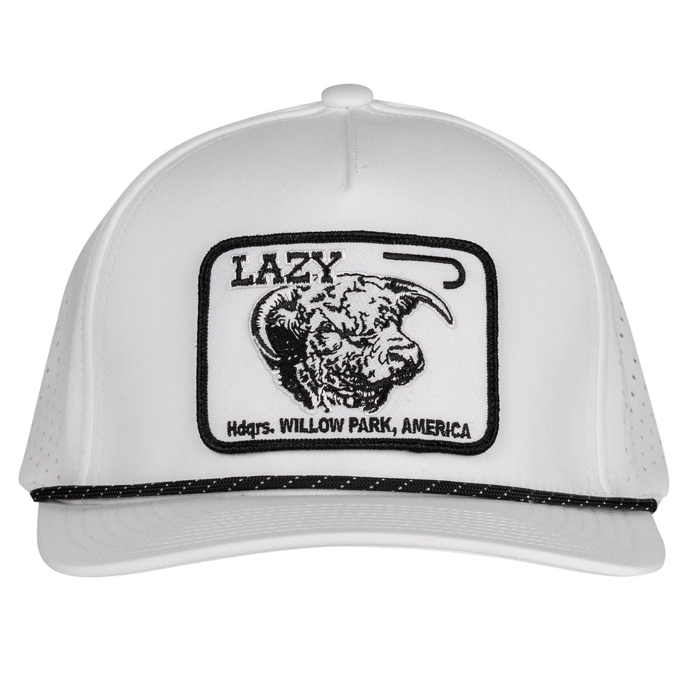 
                      
                        Lazy J Ranch Wear White & White 3.5" Willow Park Cattle Headquarters Performance Cap
                      
                    