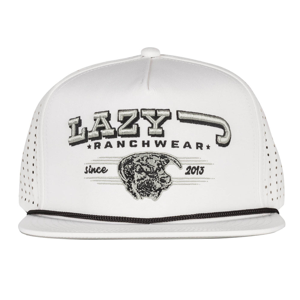 
                  
                    Lazy J Ranch White Hereford Bull Western Performance Rope Trucker Hat-Lazy J Ranch Wear
                  
                