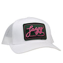 Lazy J White Break Away Mid Profile Trucker Hat