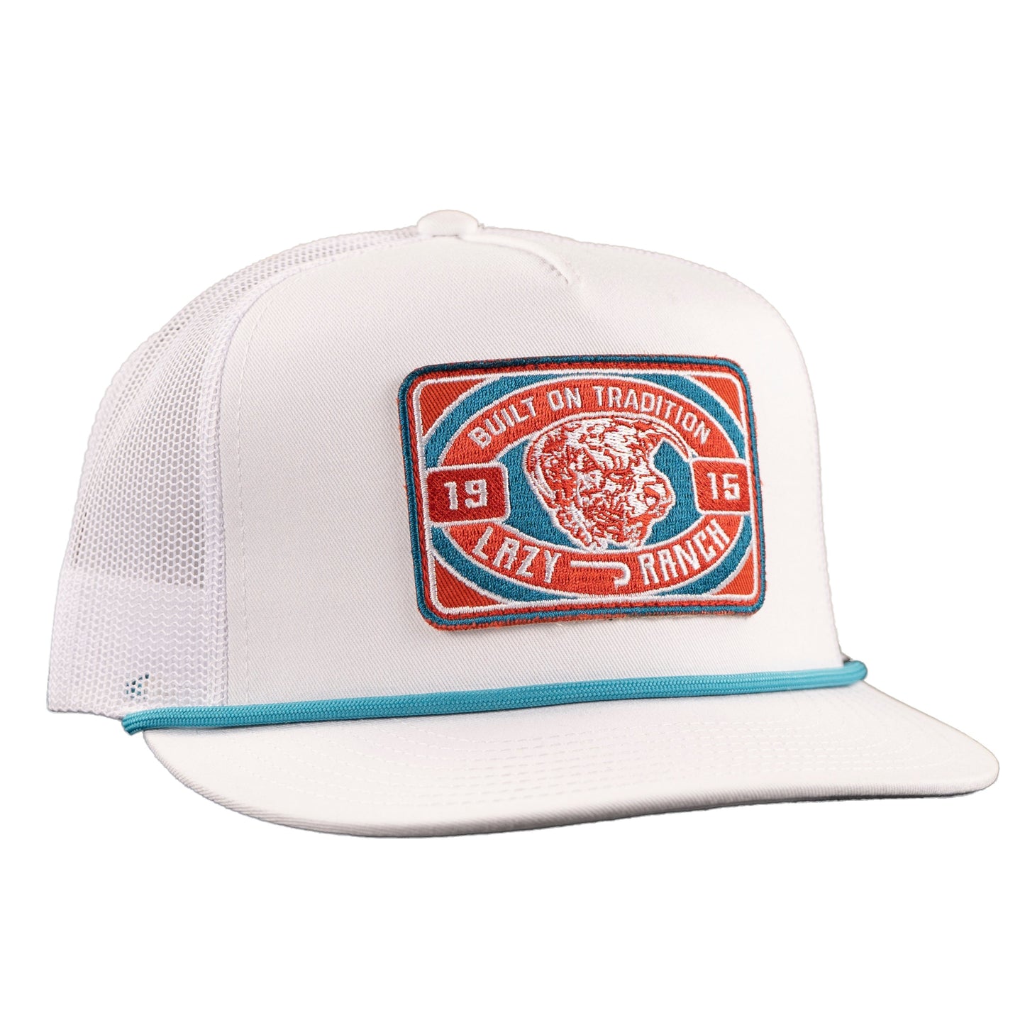Lazy J Ranch White Round Pen Classic Rope Trucker Hat-Lazy J Ranch Wear