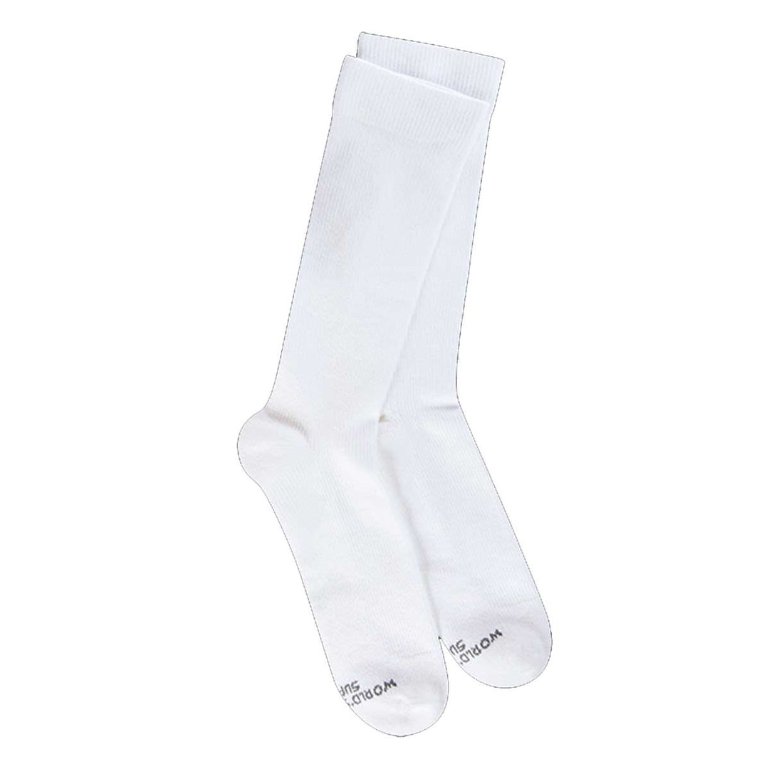Crescent Sock Co Unisex Softest Support Fit Crew Socks - White
