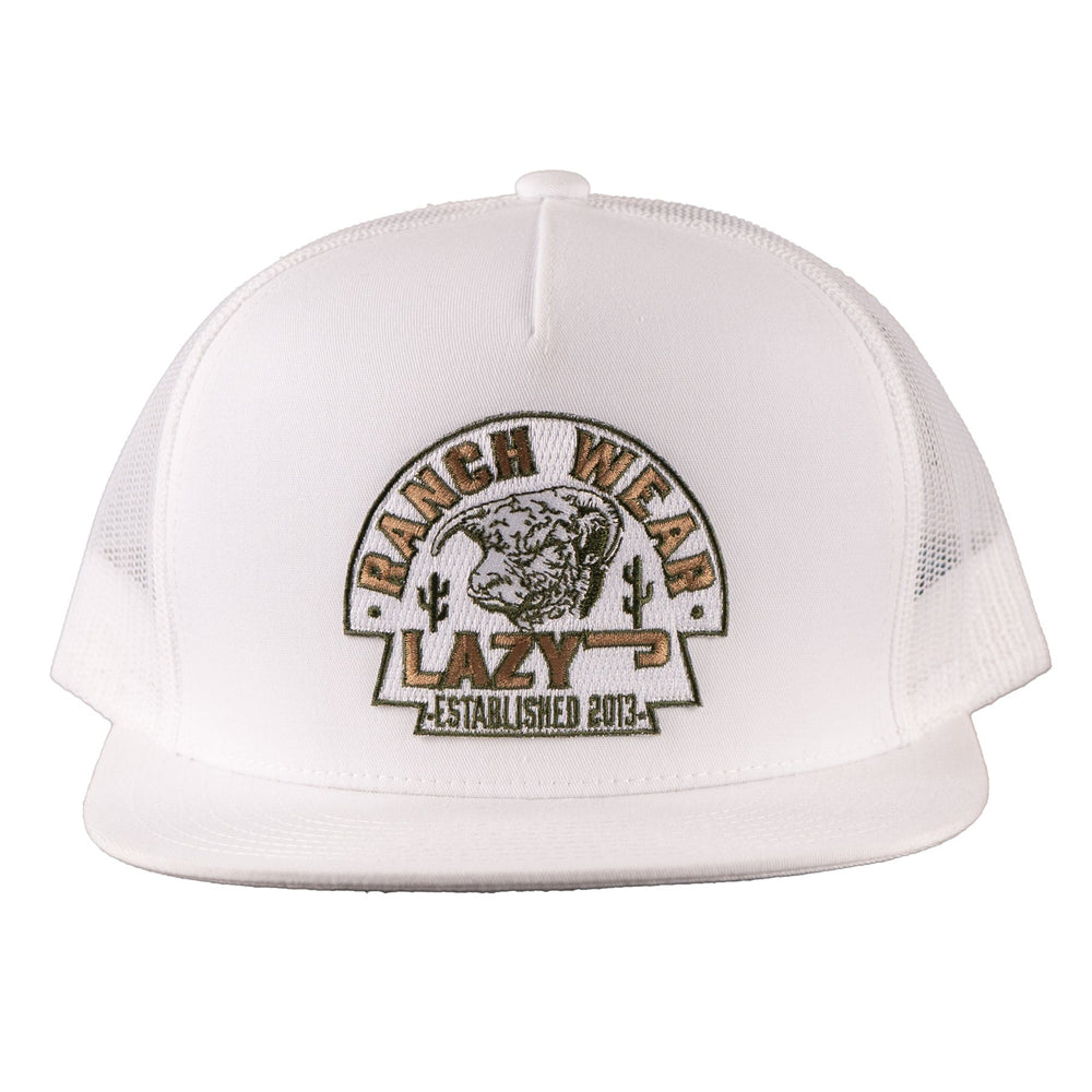 
                  
                    Lazy J Ranch White Olive Arrowhead Classic Five Panel Trucker Hat-Lazy J Ranch Wear
                  
                