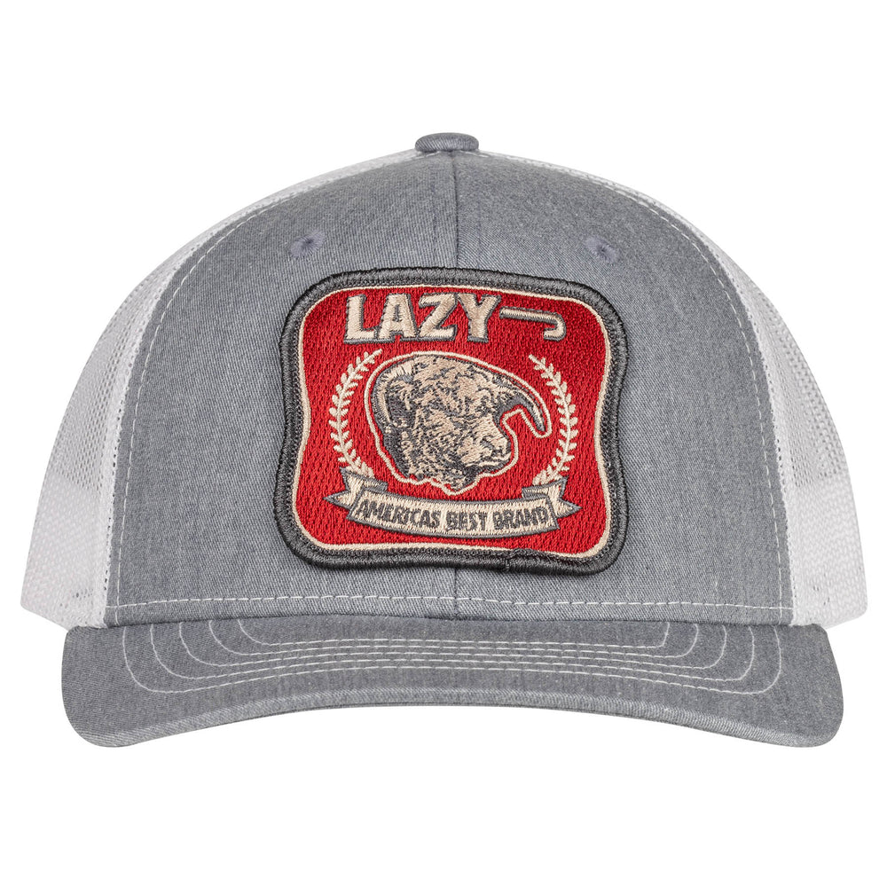 
                  
                    Lazy J Ranch Youth Heather Grey & White America's Best Brand Mid Profile Patch Hat-YTHHWBEST
                  
                