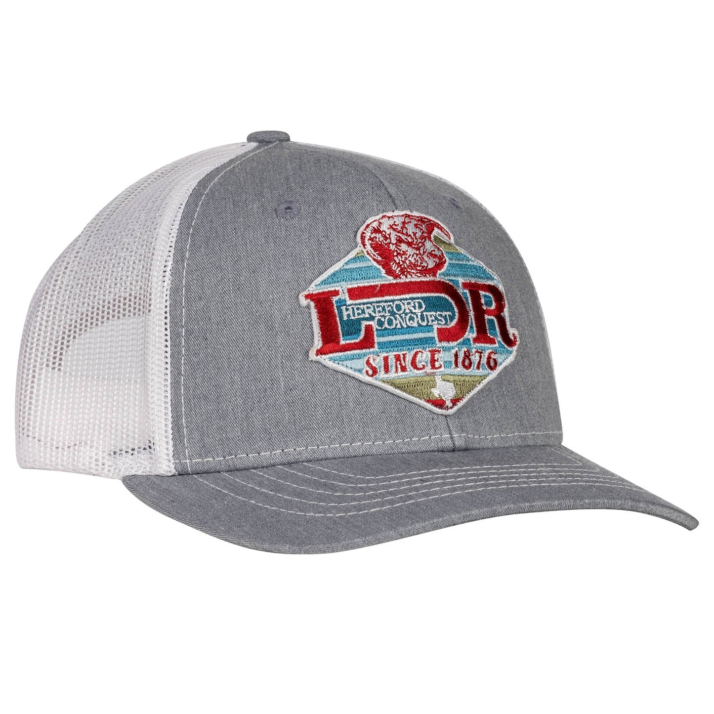 Lazy J Ranch Heather & White Conquest Youth Patch Hat-Lazy J Ranch Wear